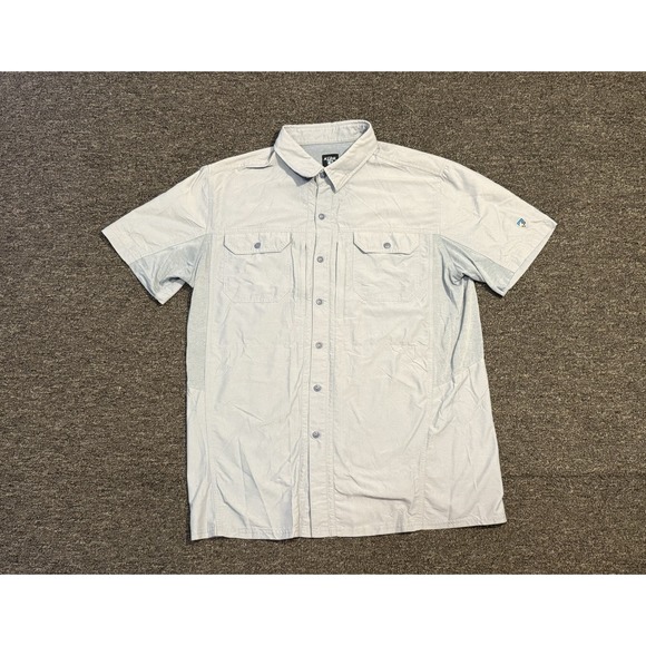 Kuhl Other - Kuhl Button Shirt Mens Medium Airspeed Vented Hiking Outdoors Blue SMALL FLAW**